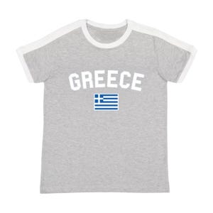 Griechenland Frauen Baby T-Shirt, griechisches Ringer T-Shirt, europäischer Sommer Fußball Jersey T-Shirt mit trendiger Y2K Grafik