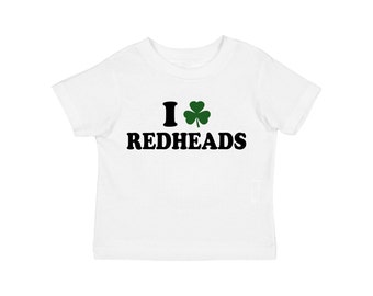 Camiseta de bebé I Love Redheads, camiseta de bebé irlandesa Y2K, camiseta de jengibre, camiseta de bebé Shamrock, camisa de mujer de Irlanda, top de moda de los años 2000