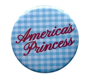 America's Princess Gingham Button: Y2K Coquette Pin