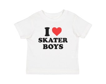 I Love Skater Boys Y2K Baby Tee, Y2K Aesthetic Graphic Tee, t-shirt esthétique des années 90, Trendy 2000s Fashion Top