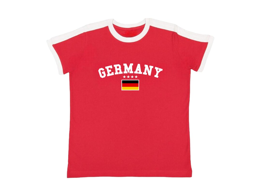 Germany Women's Baby Tee, German Ringer T Shirt, European Summer Jersey ...