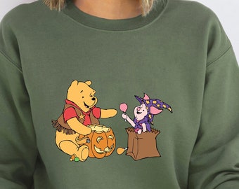 Winnie and Pig Halloween Shirt, Winnie The Pooh Shirt, Boba Shirt, Spooky Shirt, Tiger Shirt, Pig Shirt,Witch Shirt, Halloween Gift