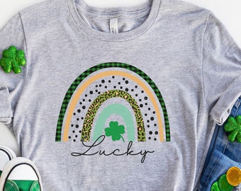 St Patrick's Day Lucky Rainbow Shirt, St Patrick's Latte Shirt, Saint Patricks Day Shirt, Green St Patricks Day Shirt, Saint Patricks Day