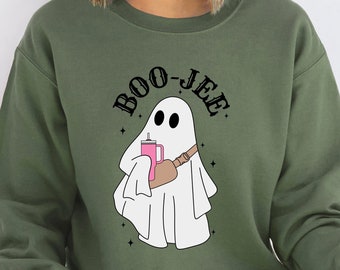Boo Jee Sweatshirt, Cowboy Ghost Sweatshirt, Halloween Shirt, Ghost Sweatshirt, Cute Spooky Shirt, Cowboy Ghost Shirt, Halloween Gift