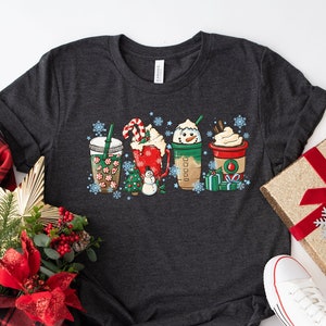 Snowy Latte Christmas Drink Shirt, Coffee Shirt, Christmas Coffee Shirt, Christmas Shirt, Christmas Sweatshirt, Santa Shirt, Winter Shirt