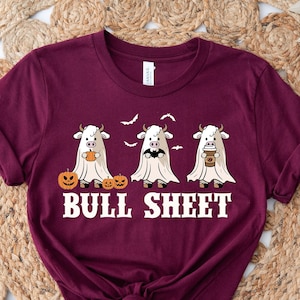 Bull Sheet Ghost Cow Shirt, Halloween Shirt, Ghost Sweatshirt, Ghost Cow Shirt, Bull Sheet Shirt, Halloween Gift, Retro Ghost