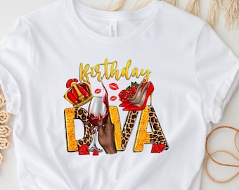 Birthday Diva Shirt, Birthday Shirt, Birthday Queen Shirt, Queen Shirt, Afro Queen shirt, Birthday Gift, Women Birthday,