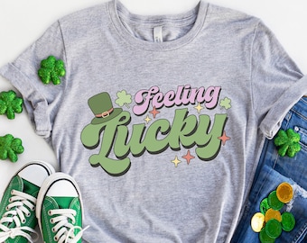 St Patrick's Day Feeling Lucky Shirt, St Patrick's Latte Shirt, Saint Patricks Day Shirt, Green St Patricks Day Shirt, Saint Patricks Day