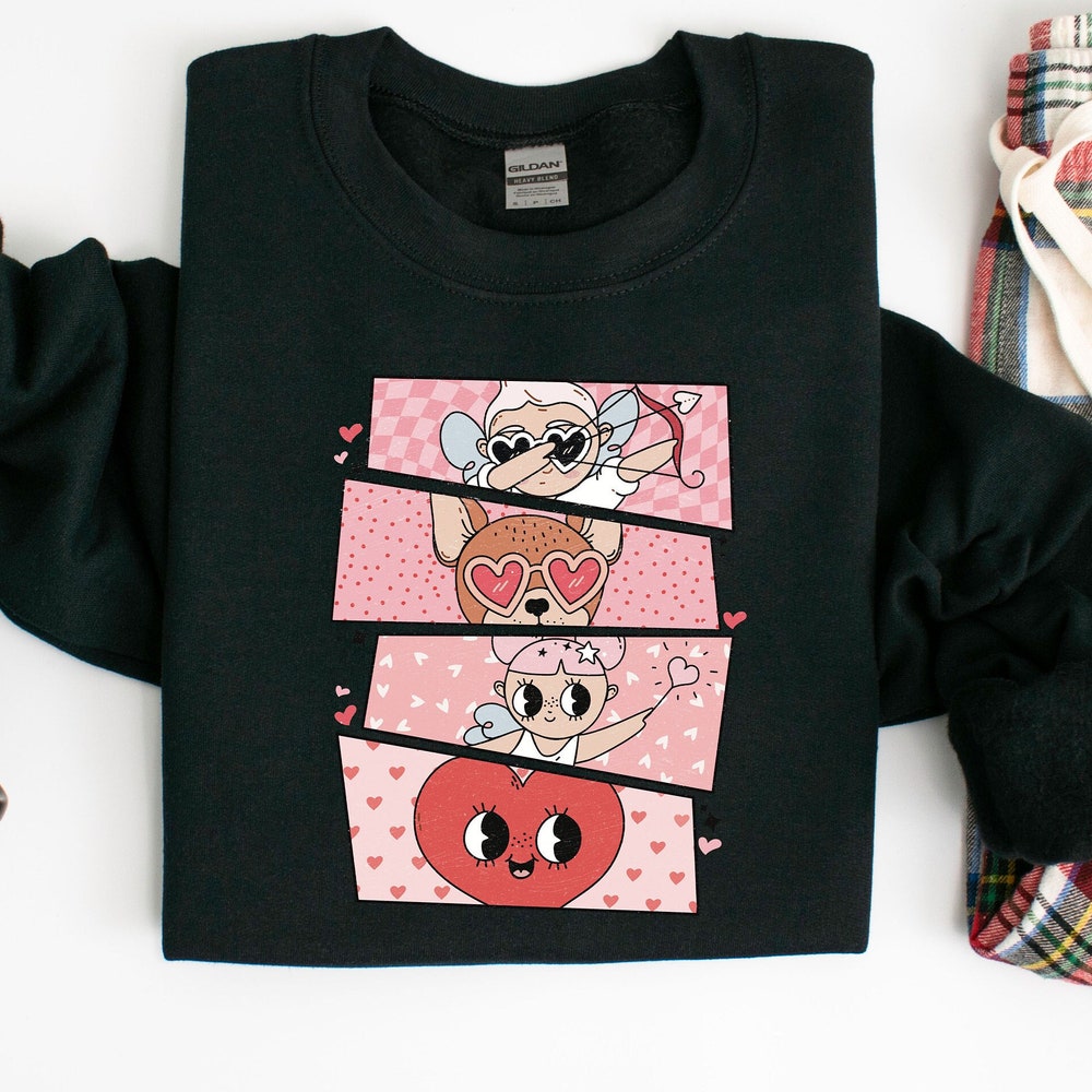 Valentine Cartoon Shirt, Valentines Day Shirt, Valentine'S Day Coffee Shirt, Valentine'S Day Shirt, Coffee Shirt, Latte Shirt, Couples Shirt Onlytee