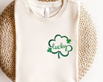 Embroidered St Patrick Lucky Leaf Shirt, Funny St Patrick Shirt,St Patrick's Shirt, Embroidery St Patrick's Day Shirt, St Patrick Sweatshirt