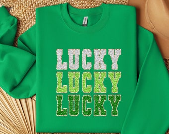 Lucky Sweatshirt, St Patrick's Latte Shirt, Saint Patricks Day Shirt, Irish Shirt, Green St Patricks Day Shirt, St Patrick Sweatshirt