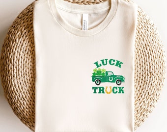 Embroidered Luck Truck Shirt, Funny St Patrick Shirt, St Patrick's Shirt, Embroidery St Patrick's Day Shirt, St Patrick Sweatshirt