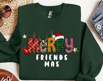 Feliz camisa de amigos, camisa de Navidad de amigos, regalo de amigos, camisa de feliz Navidad, camisa de Navidad, sudadera de Navidad, camisa de invierno