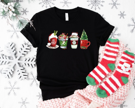 Latte Christmas Drink Shirt, Coffee Shirt, Christmas Coffee Shirt, Christmas Shirt, Christmas Sweatshirt, Santa Shirt, Winter Shirt
