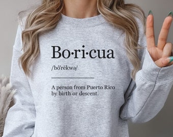 Boricua Sweatshirt Definition, Puerto Rico Souvenir, Puerto Rico Sweatshirt, Puerto Rican Sweater, Puerto Rico Gifts