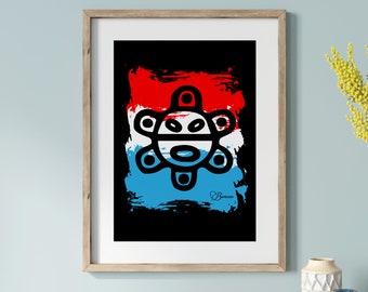 Puerto Rico Wall Art, Sol Taino Wall Art, Puerto Rican Art, Poster Prints Art, Boricua Home Decor, Puerto Rico Souvenir