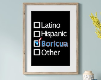 Puerto Rico Wall Art, Latino Hispanic Boricua, Puerto Rican Art, Poster Prints Art, Boricua Home Decor, Puerto Rico Souvenir