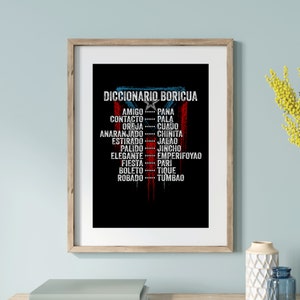 Puerto Rico Wall Art, Jerga Slang, Puerto Rican Art, Poster Prints Art, Boricua Home Decor, Puerto Rico Souvenir