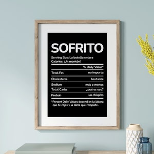 Puerto Rico Wall Art, Funny Sofrito Facts, Puerto Rican Art, Poster Prints Art, Boricua Home Decor, Puerto Rico Souvenir