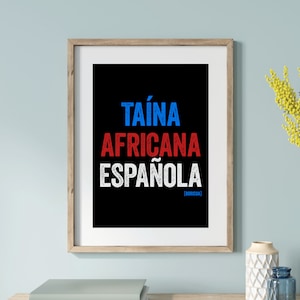 Puerto Rico Wall Art, Taína Africana Española Boricua, Puerto Rican Art, Poster Prints Art, Boricua Home Decor, Puerto Rico Souvenir