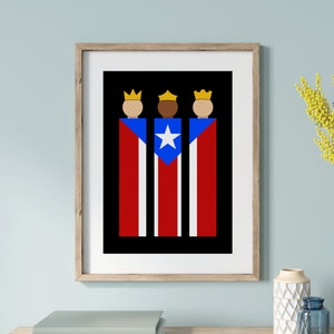 Puerto Rico Wall Art, Three Kings, Puerto Rican Art, Poster Prints Art, Boricua Home Decor, Puerto Rico Souvenir, Reyes Magos