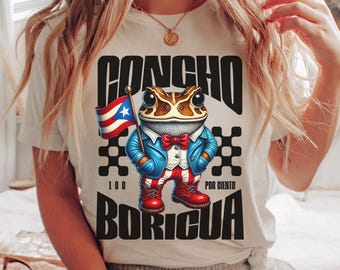 Concho 100% Boricua Puerto Rico Shirt, Puerto RIco Flag TShirt, Puerto Rican Shirt, Puerto Rico Gifts