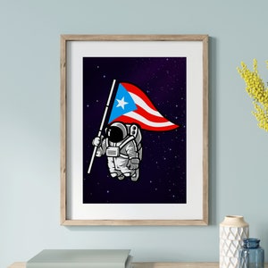 Puerto Rico Flag Wall Art, Puerto Rican Art, Poster Prints Art, Boricua Home Decor, Puerto Rico Souvenir