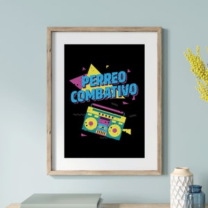 Puerto Rico Wall Art, Perreo Combativo, Puerto Rican Art, Reggaeton Poster Prints Art, Boricua Home Decor, Puerto Rico Souvenir