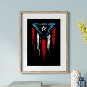 Puerto Rico Flag Wall Art, Puerto Rican Art, Poster Prints Art, Boricua Home Decor, Puerto Rico Souvenir