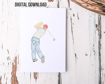 Printable Father's Day Card | Father's Day Card Golf | Golf Card | Golf Card Father's Day | Cards for Dad | Father's Day Greeting Cards Dad