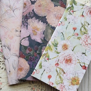 Libreta de bolsillo/Libreta de billetera/Tapa floral/Libreta floral/Lista de tareas, Diario de oración, Trío de libretas