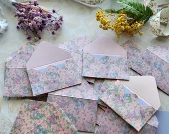 Mini Floral Envelopes: Handmade Scrapbooking, Tooth Fairy Notes (Set of 20)