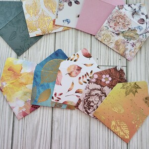 pequeno envelope. diários ou correio feliz, fada do dente, scrapbooking, outono colheita de outono e envelopes artesanais de gratificação conjunto de 10