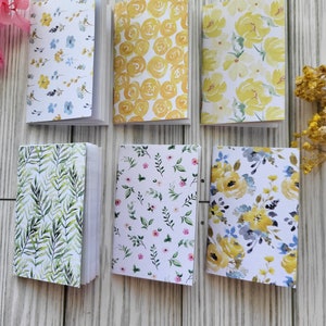 Mini cuaderno 2x3/bloc de notas pequeño/notas pequeñas/cuaderno de bolsillo/cuaderno tipo billetera/cubierta floral.