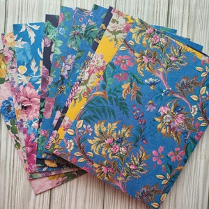 Handmade Elegant Botanical Envelopes, Antique Flowers, Patterned Cardstock,  Assorted Set of 10, 5 A7 Envelopes  Garden Floral