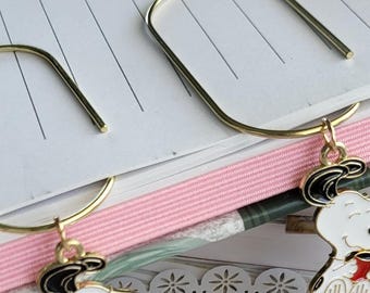 snoopy coffee goudroze plannerbedel, planneraccessoires, plannerhangers, accessoires voor travellers notebooks.