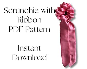Scrunchie mit Webband PDF Schnittmuster | Mädchen Schnittmuster | Schal Scrunchie | Haarschmuck | Valentinstag Schnittmuster | DIY