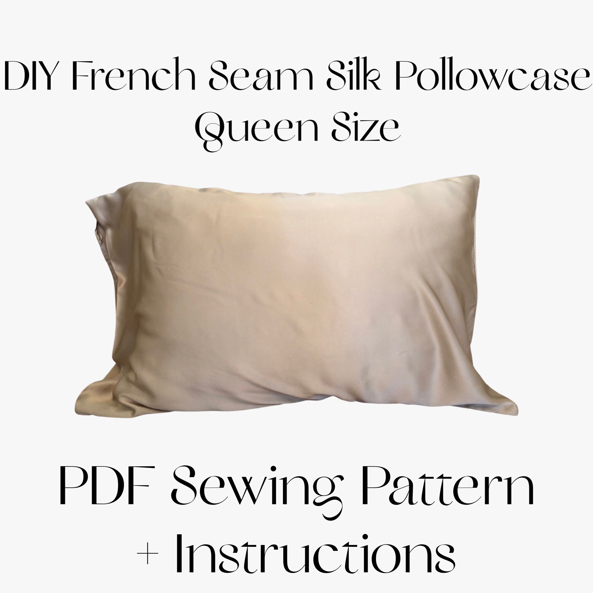 French Seam Envelope Pillowcase PDF Sewing Pattern With Etsy