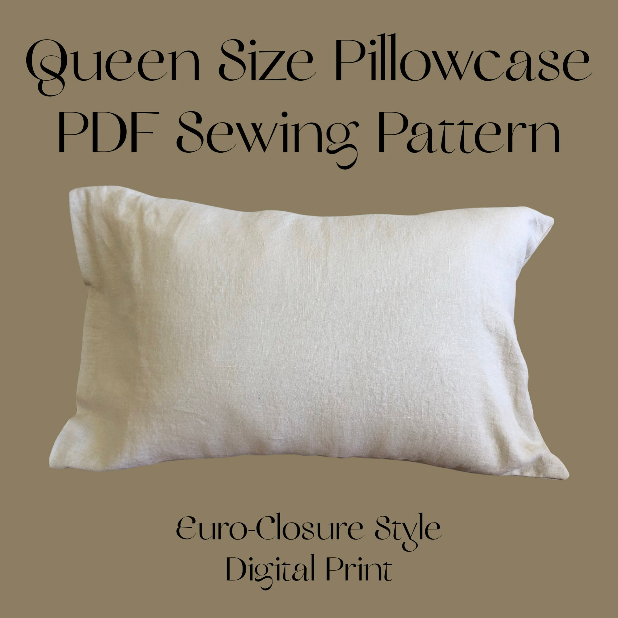 Queen Size Pillowcase PDF Sewing Pattern - Etsy