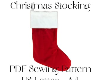 Weihnachtsstrumpf Schnittmuster | Stocking PDF Schnittmuster | Weihnachtsstrümpfe | Weihnachten Schnittmuster | Weihnachtsstrümpfe Muster | DIY