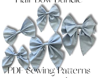 Hair Bow PDF Sewing Pattern Bundle/Bow Pattern/Layered Bow/Sailor Bow Pattern/Hair Bow Pattern/Patterns for Girls/Gifts to Sew/Costume DIY