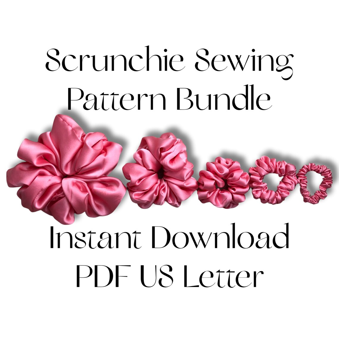 Scrunchie PDF Sewing Pattern Bundle Hair Accessories - Etsy