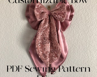 Customizable Bow PDF Sewing Pattern/Sailor Bow Pattern/Layered Hair Bow/Easy Sewing Patterns/Cosplay Sewing Patterns/Costume Patterns/DIY