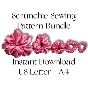 Scrunchie PDF Sewing Pattern Bundle | Hair Accessories | Scrunchies | Beginner Sewing Patterns |  Easy Sewing Project | DIY Hair Scrunchies