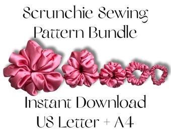 Scrunchie PDF Sewing Pattern Bundle | Hair Accessories | Scrunchies | Beginner Sewing Patterns |  Easy Sewing Project | DIY Hair Scrunchies