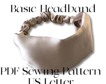 Einfaches Stirnband Schnittmuster | Schnittmuster für Anfänger | Einfaches Schnittmuster | Seiden-Stirnband | PDF Schnittmuster | Geschenke zum Nähen