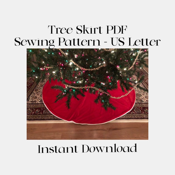 Christmas Tree Skirt PDF Sewing Pattern/US Letter/A4/Holiday Tree Skirt Pattern/Christmas Sewing Patterns/Tree Skirt Pattern/Tree Skirt/DIY