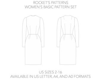 Women's Basic Pattern Set | Basic Bodice Block | Basic Sleeve Block | Basic Skirt Block | Basic Pattern Set |  Blocks for Patternmaking