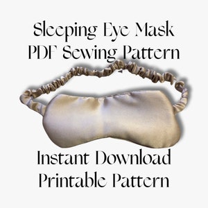 Padrão de costura de máscara de olho para dormir | Padrão de costura de máscara de dormir | Máscara de seda para olhos | Padrões de costura fáceis | Presentes para ela | Padrões para meninas