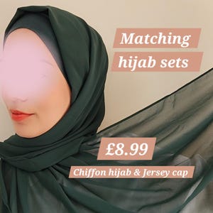 HIJAB & CAP set chiffon scarves and undercap jersey set shawl matching set premium dubai hijab emirati hijab gift set, jersey hijab